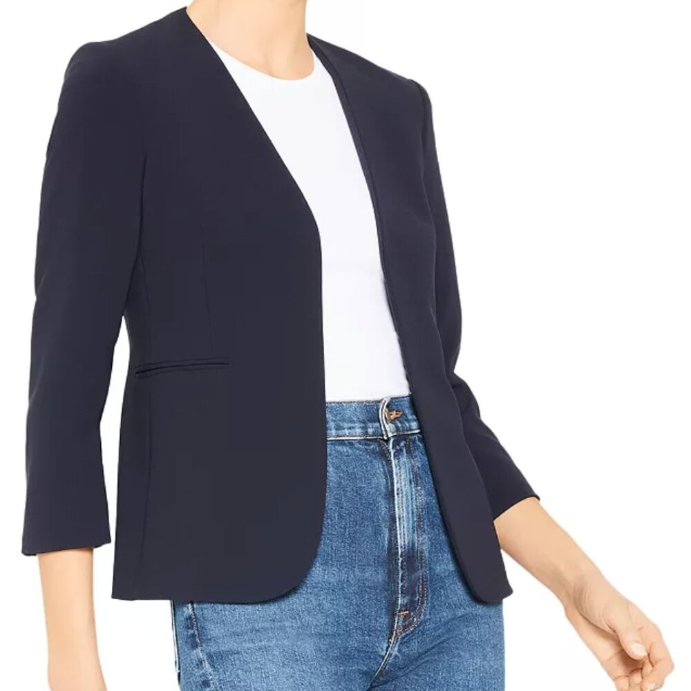 NWT Theory Lindraya Admiral Crepe Blazer in Nocturne Navy, Size 6